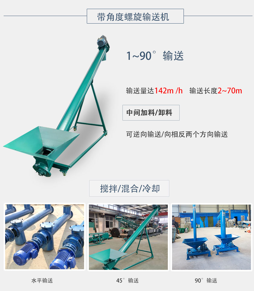 帶角度螺旋輸送機突出優（yōu）勢