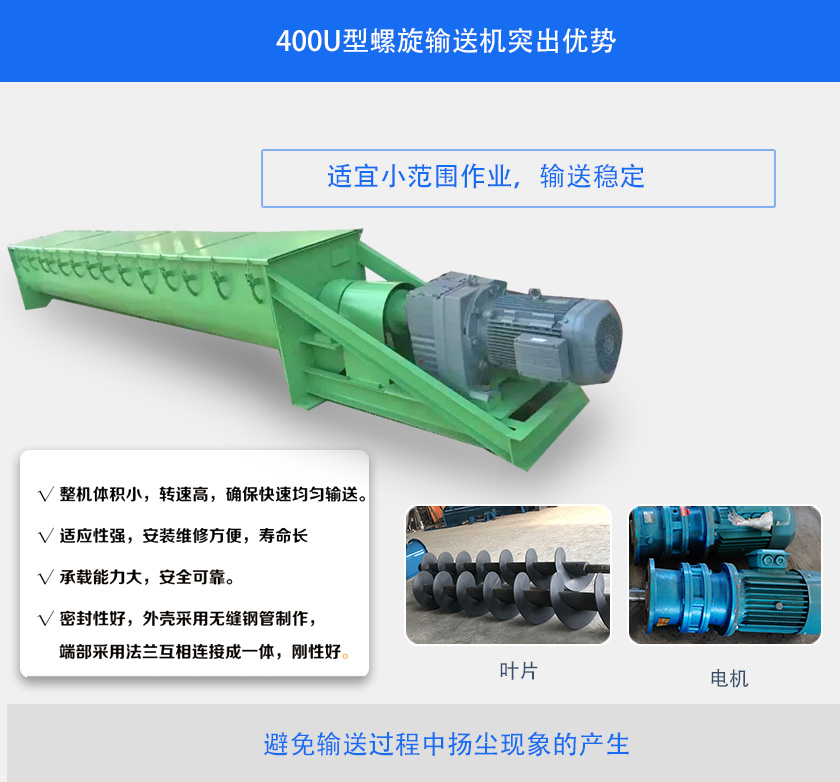 400U型螺旋輸送（sòng）機突出優勢
