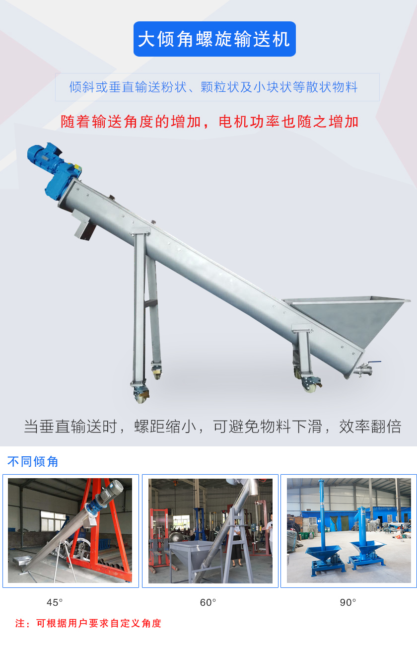 傾斜或垂直輸送粉狀、顆粒（lì）狀及小塊狀等散（sàn）狀物料（liào）