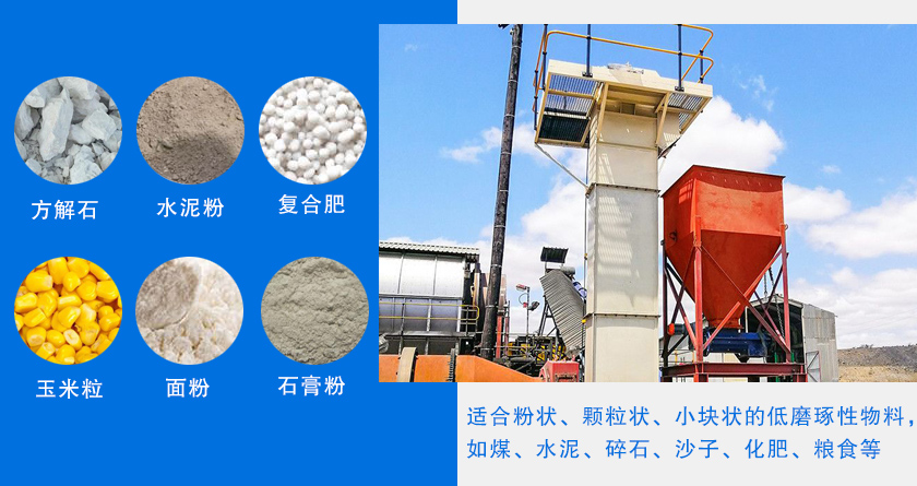 TG係列膠帶鬥式提升機適用物料