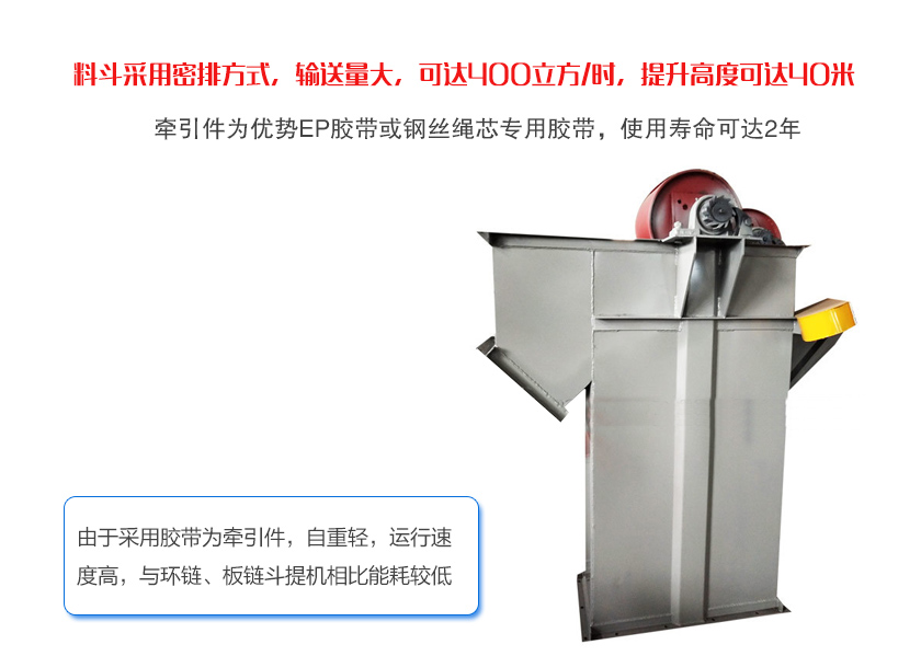 膠帶（dài）鬥（dòu）式提升機特點