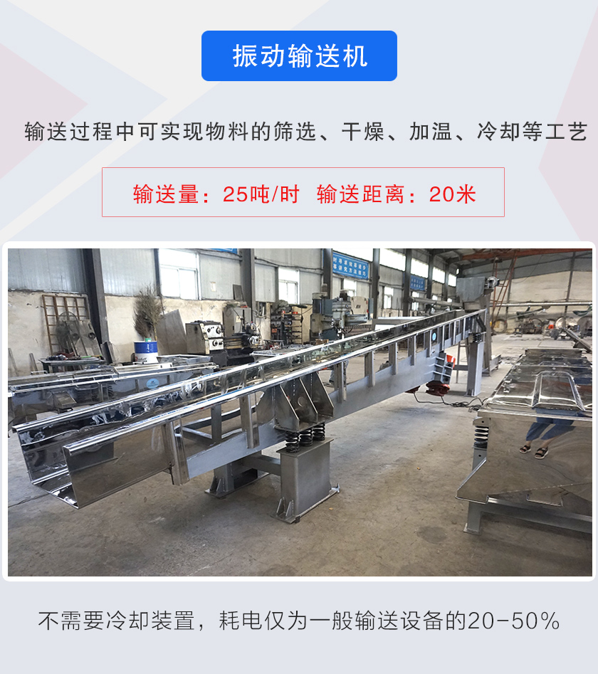 輸送過程中可實現物料的篩選（xuǎn）、幹燥、加溫、冷卻等工藝（yì）