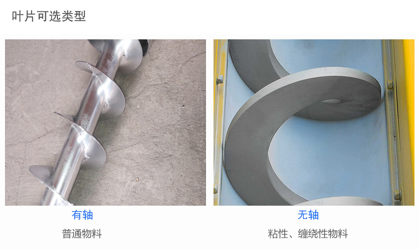 圓管螺旋輸送機材（cái）質及葉片類型