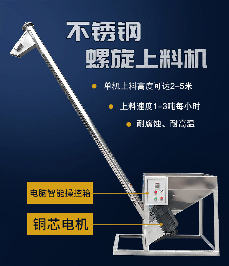 不（bú）鏽鋼螺旋上料機介紹