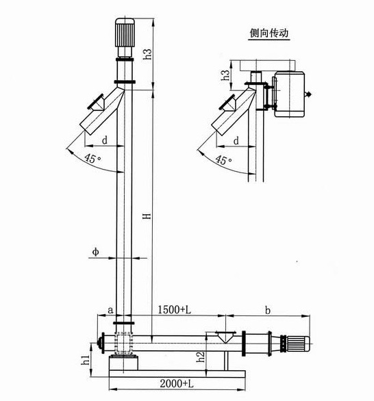 小型垂直螺旋（xuán）輸送機結構