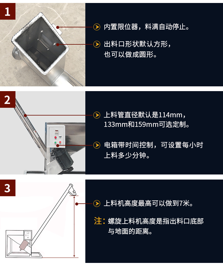 不鏽鋼螺旋輸送機自動上料，可定製管徑，高度可做到7米
