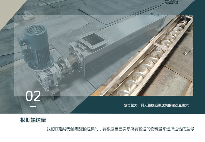  無軸螺（luó）旋輸送機型號匹配其產量
